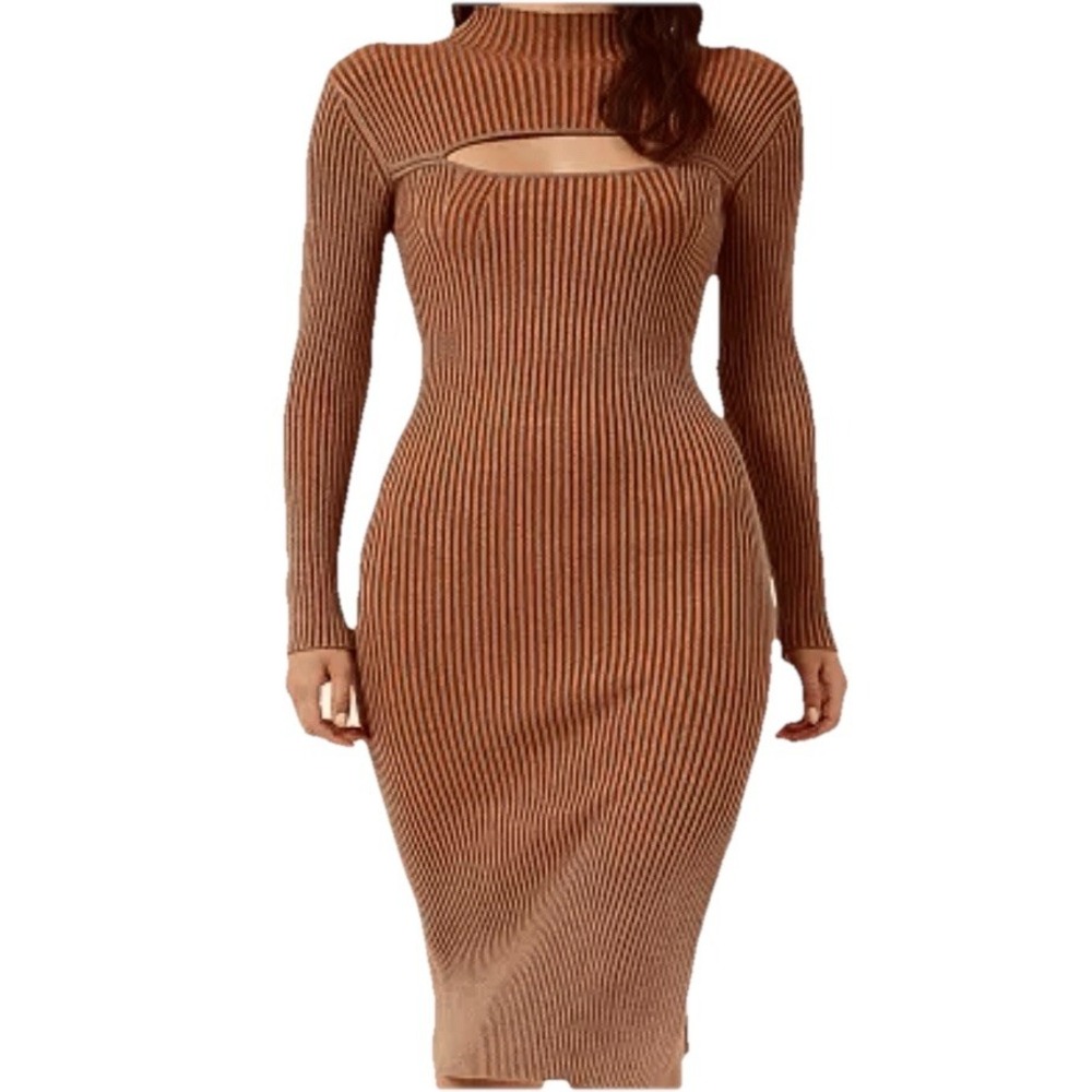 White Birch Long Sleeve Solid‎ Knit Dress Size Small NWT